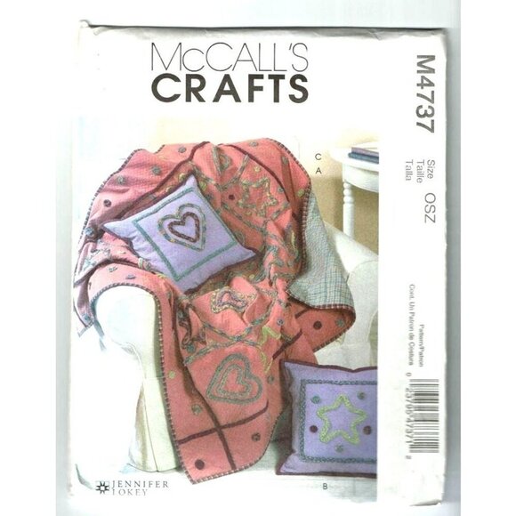 McCall's Sewing Pattern 4737 Quilt 52" Pillows 16" Square Chenille Detail - Picture 1 of 2